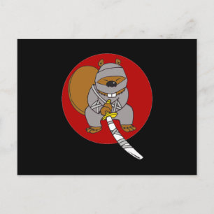 Ninja Beaver Briefkaart
