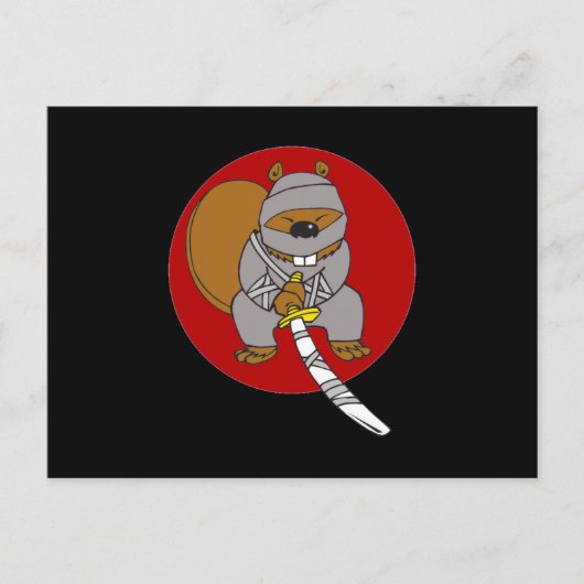 Ninja Beaver Briefkaart (Voorkant)