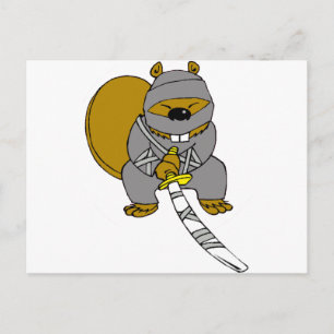 Ninja Beaver Briefkaart