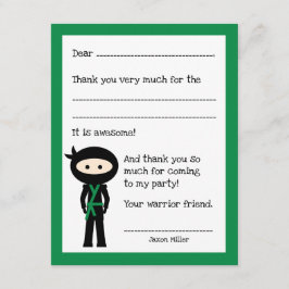 Ninja bedankbriefje, met kleurverandering bedankkaart