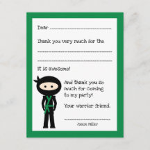 Ninja bedankt je opmerking, met kleurverandering