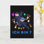 NINJA BIRTHDAG 7 7e verjaardag Jongen Comic Kaart (Gele Bloem)