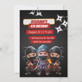 Ninja Birthday Bash: Fun & Stealth Party uitnodigi Kaart