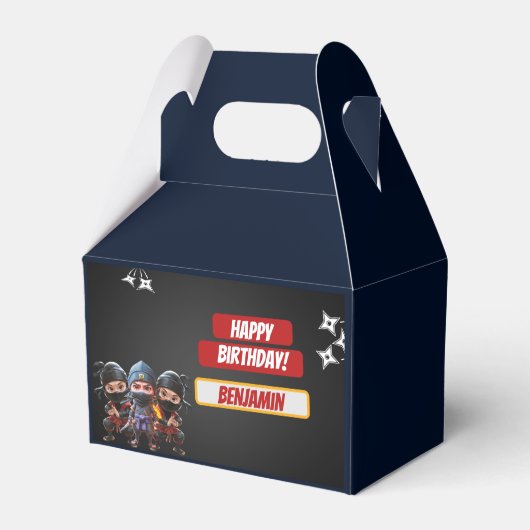 Ninja Birthday Bedankdoosjes (Achterkant)