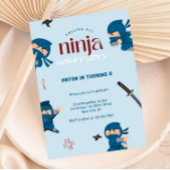 Ninja Birthday Invitation | Blue Ninja Party Kaart