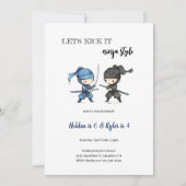 ninja birthday invitation kaart (Voorkant)
