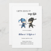 ninja birthday invitation kaart (Voorkant / Achterkant)