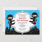 Ninja Birthday Invitations (Boys) Kaart (Voorkant)