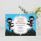 Ninja Birthday Invitations (Boys) Kaart (Staand voorkant)