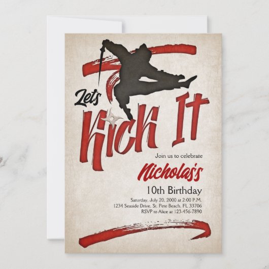 Ninja Birthday Kaart (Voorkant)