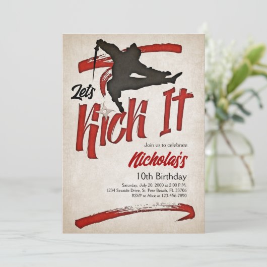 Ninja Birthday Kaart (Staand voorkant)