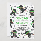 Ninja Birthday Karate Martial Arts Birthday Party Kaart (Voorkant)