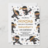 Ninja Birthday Karate Martial Arts Birthday Party Kaart (Voorkant)