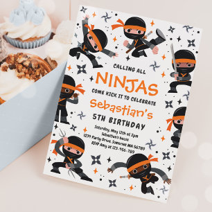 Ninja Birthday Karate Martial Arts Birthday Party Kaart
