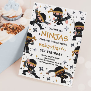 Ninja Birthday Karate Martial Arts Birthday Party Kaart