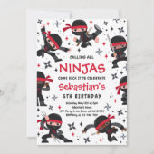 Ninja Birthday Karate Martial Arts Birthday Party Kaart (Voorkant)
