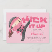 Ninja Birthday, Karate Martial Arts, Kick It Up Kaart (Voorkant)