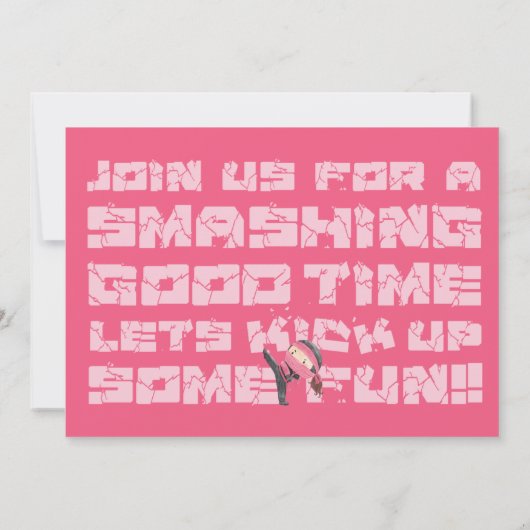 Ninja Birthday, Karate Martial Arts, Kick It Up Kaart (Achterkant)