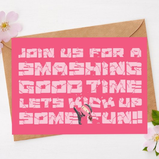 Ninja Birthday, Karate Martial Arts, Kick It Up Kaart