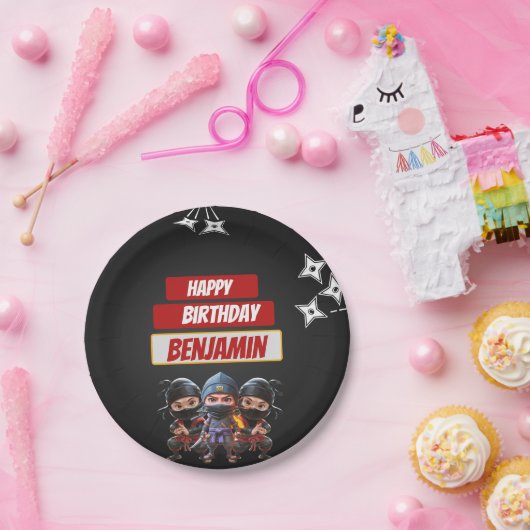 Ninja Birthday Papieren Bordje (Feest)