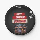 Ninja Birthday Papieren Bordje (Voorkant)