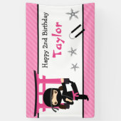 Ninja Birthday Party Banner Backdrop Girls (Verticaal)