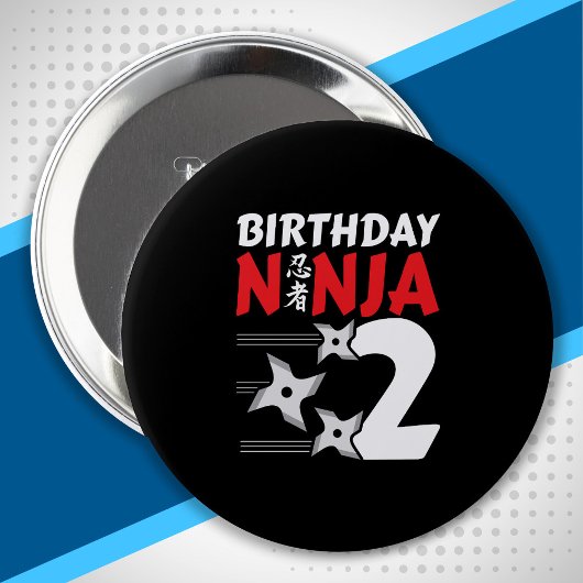 Ninja Birthday Party - Birthday Ninja 2 Ronde Button 4,0 Cm