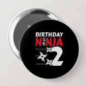 Ninja Birthday Party - Birthday Ninja 2 Ronde Button 4,0 Cm (Voorkant /achterkant)