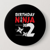 Ninja Birthday Party - Birthday Ninja 2 Ronde Button 4,0 Cm (Voorkant)