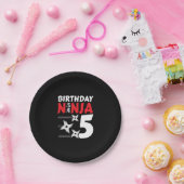 Ninja Birthday Party - Birthday Ninja 5 Papieren Bordje (Feest)