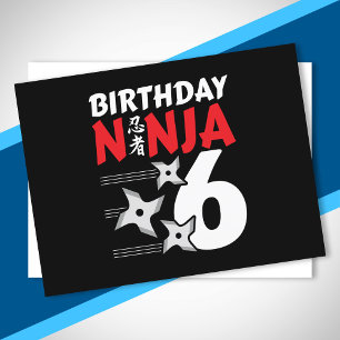 Ninja Birthday Party - Birthday Ninja 6 Briefkaart