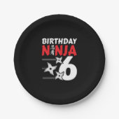 Ninja Birthday Party - Birthday Ninja 6 Papieren Bordje (Voorkant)