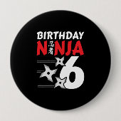 Ninja Birthday Party - Birthday Ninja 6 Ronde Button 4,0 Cm (Voorkant)