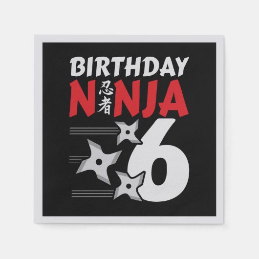 Ninja Birthday Party - Birthday Ninja 6 Servet (Voorkant)