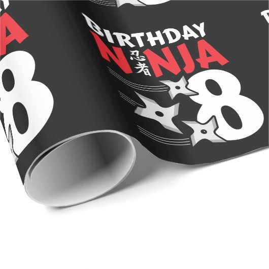 Ninja Birthday Party - Birthday Ninja 8 Cadeaupapier (Rol Hoek)