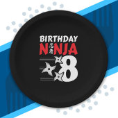 Ninja Birthday Party - Birthday Ninja 8 Papieren Bordje