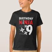Ninja Birthday Party - Birthday Ninja 9 T-shirt (Voorkant)