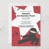 Ninja Birthday Party Invitation Kaart (Voorkant)