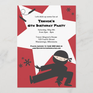 Ninja Birthday Party Invitation Kaart