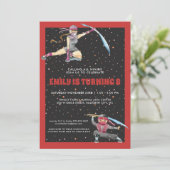 Ninja Birthday Party Invitation Kaart (Staand voorkant)