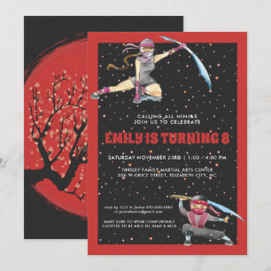 Ninja Birthday Party Invitation Kaart