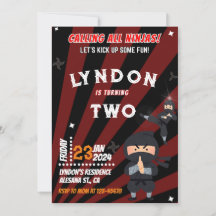 Ninja Birthday Party Invitation