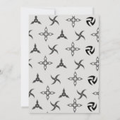 Ninja Birthday Party Invitation Karate Party Gold Kaart (Achterkant)