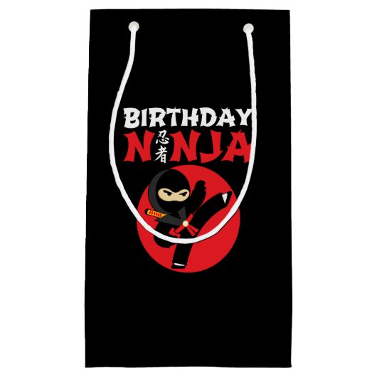 Ninja Birthday Party Theme - Birthday Ninja Design Klein Cadeauzakje (Voorkant)