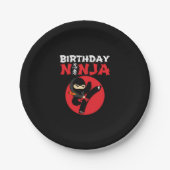 Ninja Birthday Party Theme - Birthday Ninja Design Papieren Bordje (Voorkant)