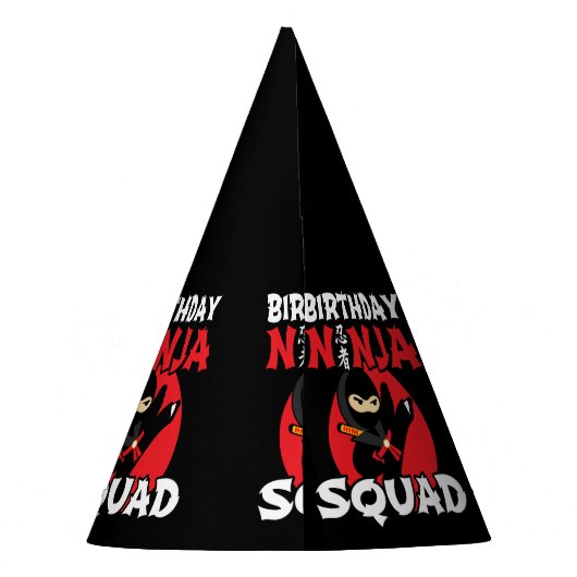 Ninja Birthday Party Theme - Birthday Ninja Squad Feesthoedjes (Achterkant)