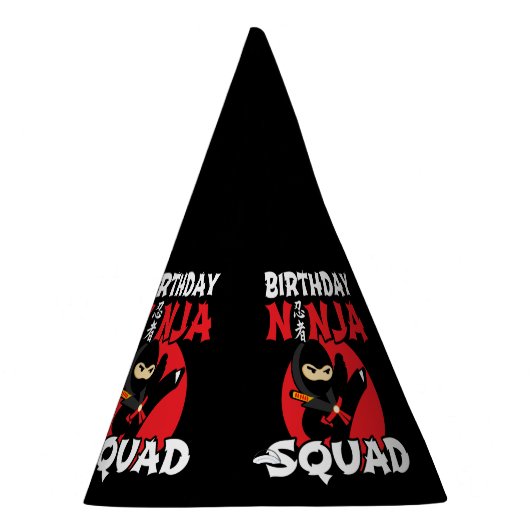 Ninja Birthday Party Theme - Birthday Ninja Squad Feesthoedjes (Rechts)