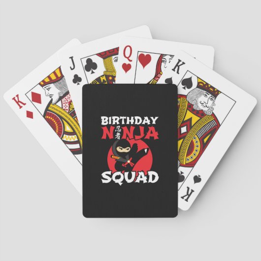 Ninja Birthday Party Theme - Birthday Ninja Squad Pokerkaarten (Achterkant)
