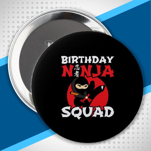 Ninja Birthday Party Theme - Birthday Ninja Squad Ronde Button 4,0 Cm