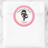 Ninja Birthday Stickers (gepersonaliseerd meisje) (Tas)